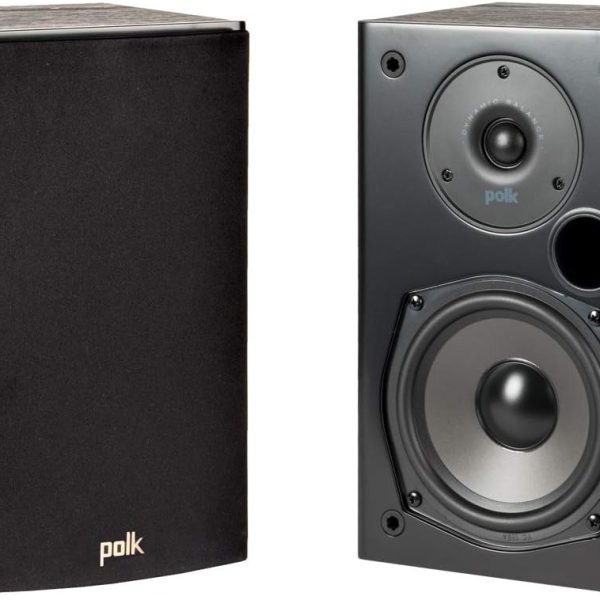 Polk Audio T15 Bookshelf Speakers, Pair, Black