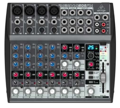 Behringer XENYX 1202FX 12-Channel Audio Mixer with Multi-FX Processor