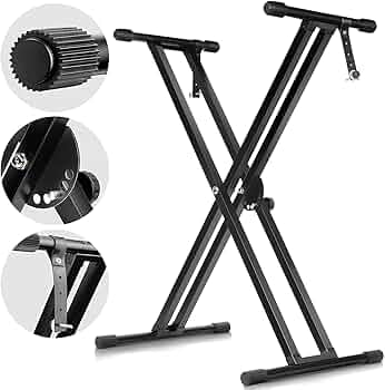 Keyboard Stand Double X Folding-Piano Stand Multi Adjustable