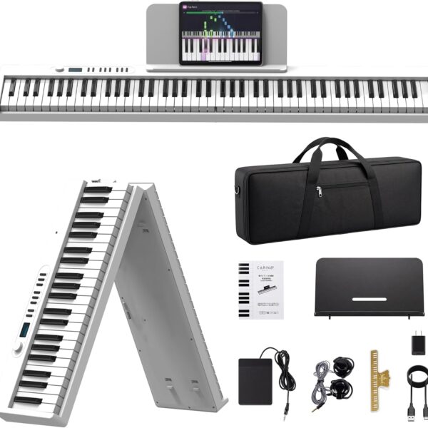 Carina Piano Keyboard, 88 Keys Full Size Semi Weighted Foldable Piano